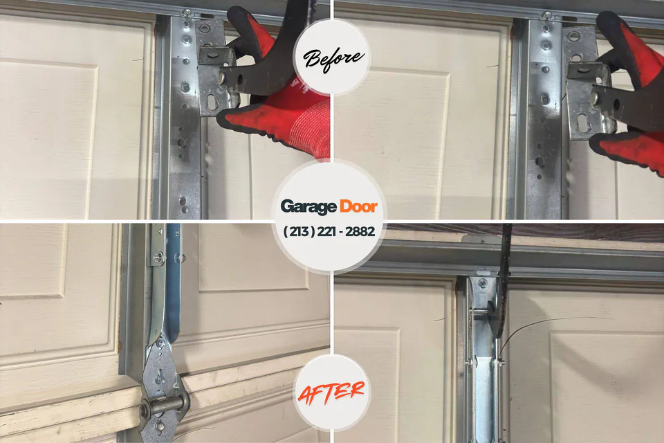 Before and after: garage door repair Emery County